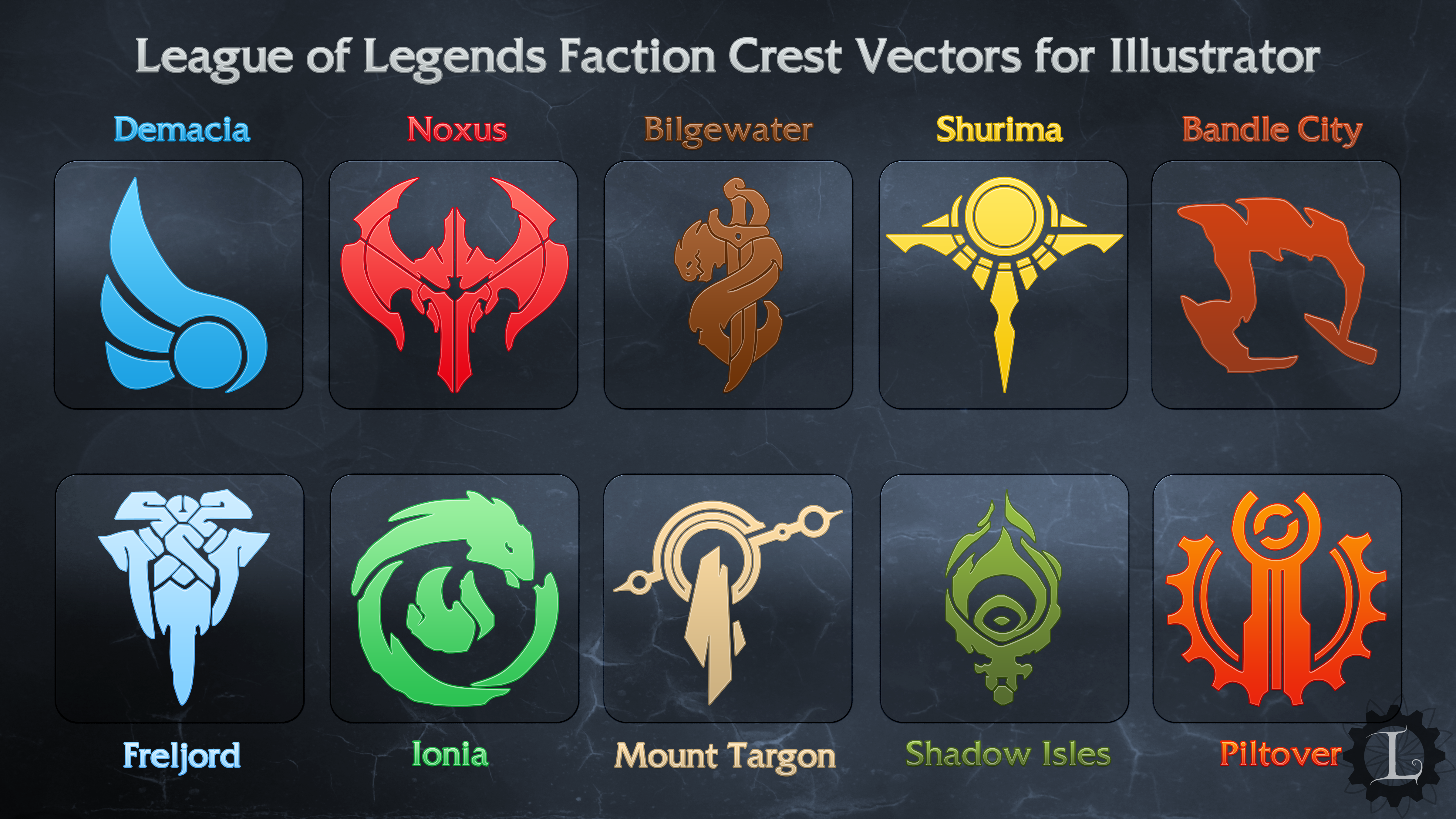 League of Legends Faction Crest Illustrator Vector