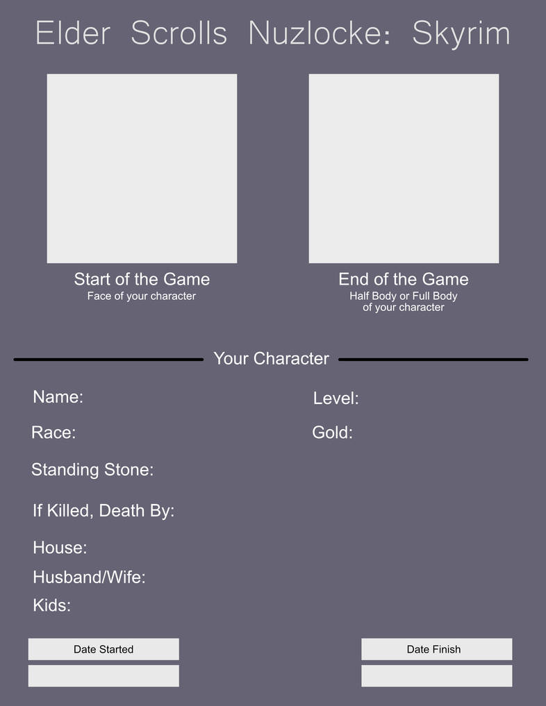Skyrim Nuzlocke Fill out Sheet by TeamAshArtist on DeviantArt