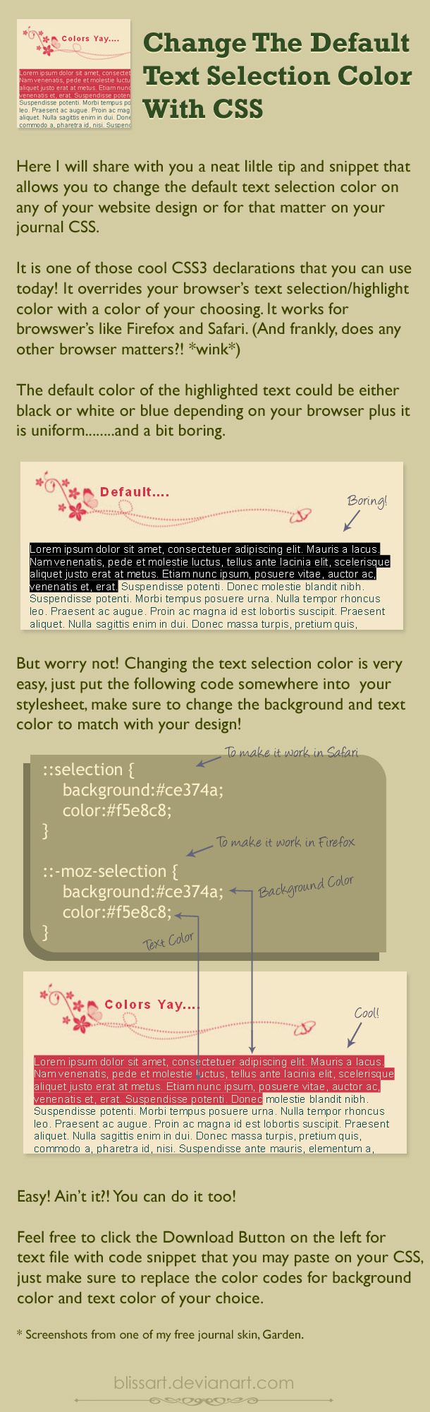 Change Text Selection Color