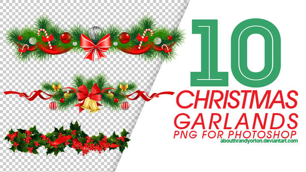 10 Christmas Garlands PNG