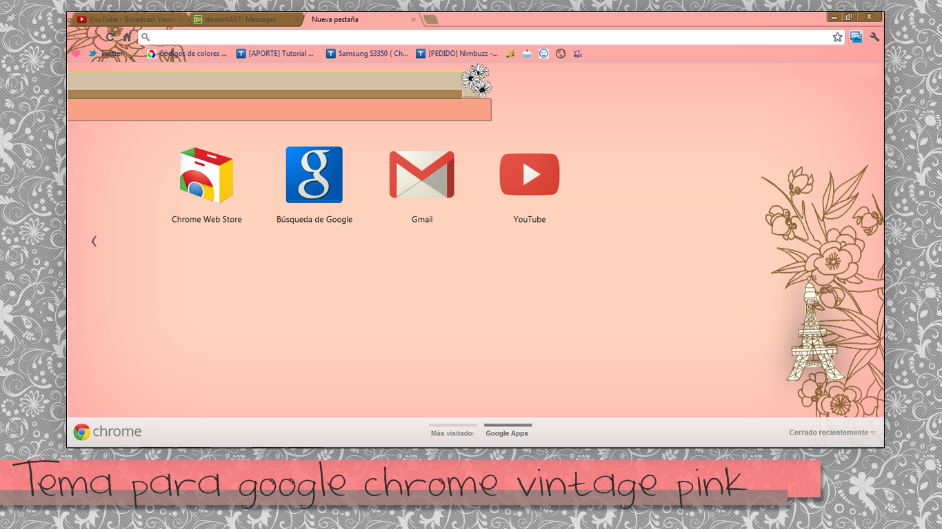 Theme Vintage Pink for Google chrome. by GirlCreativeVintage on DeviantArt