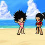 Caulifla and Kale's at the Beach