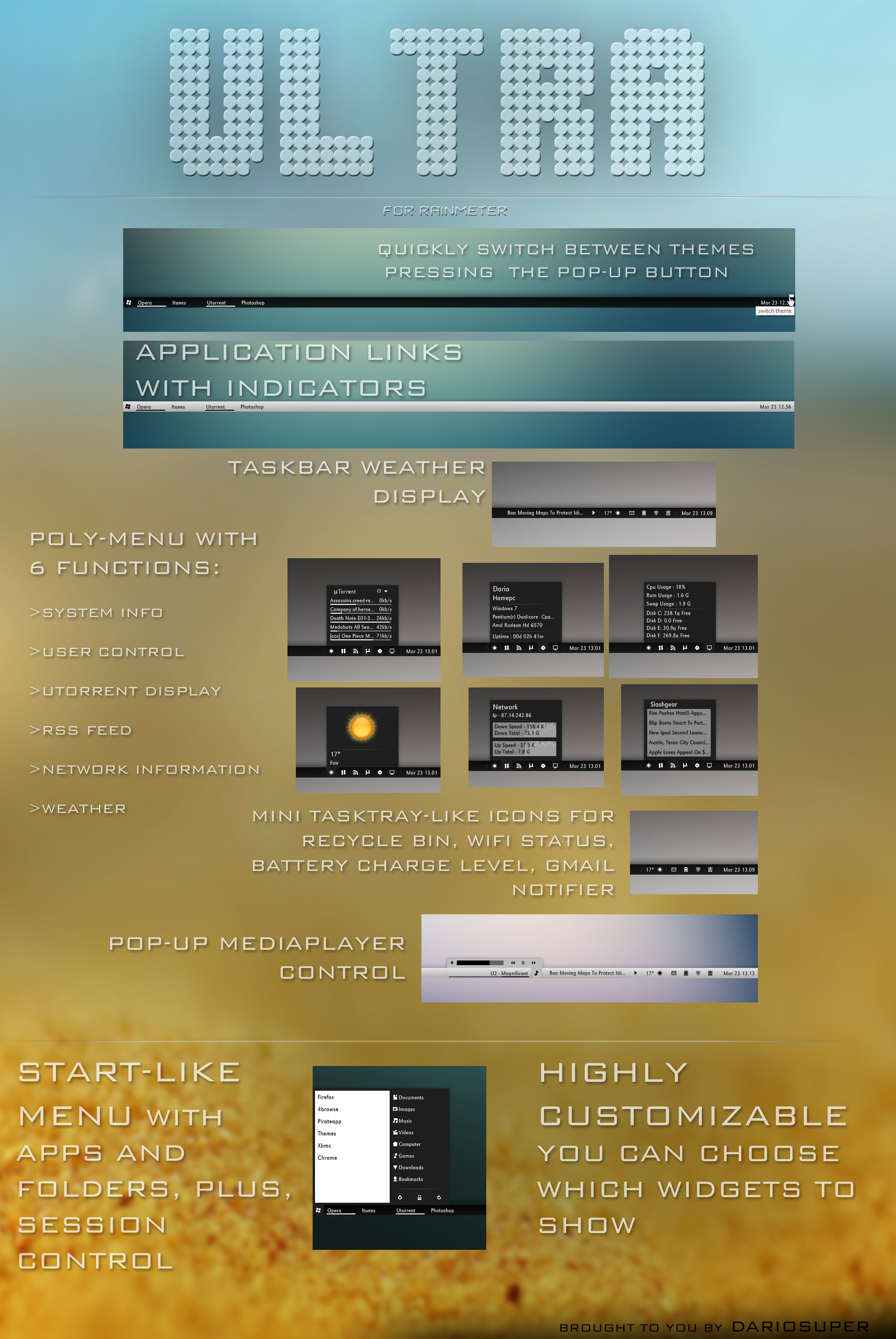 ULTRA for rainmeter 1.0.1 by Dariosuper
