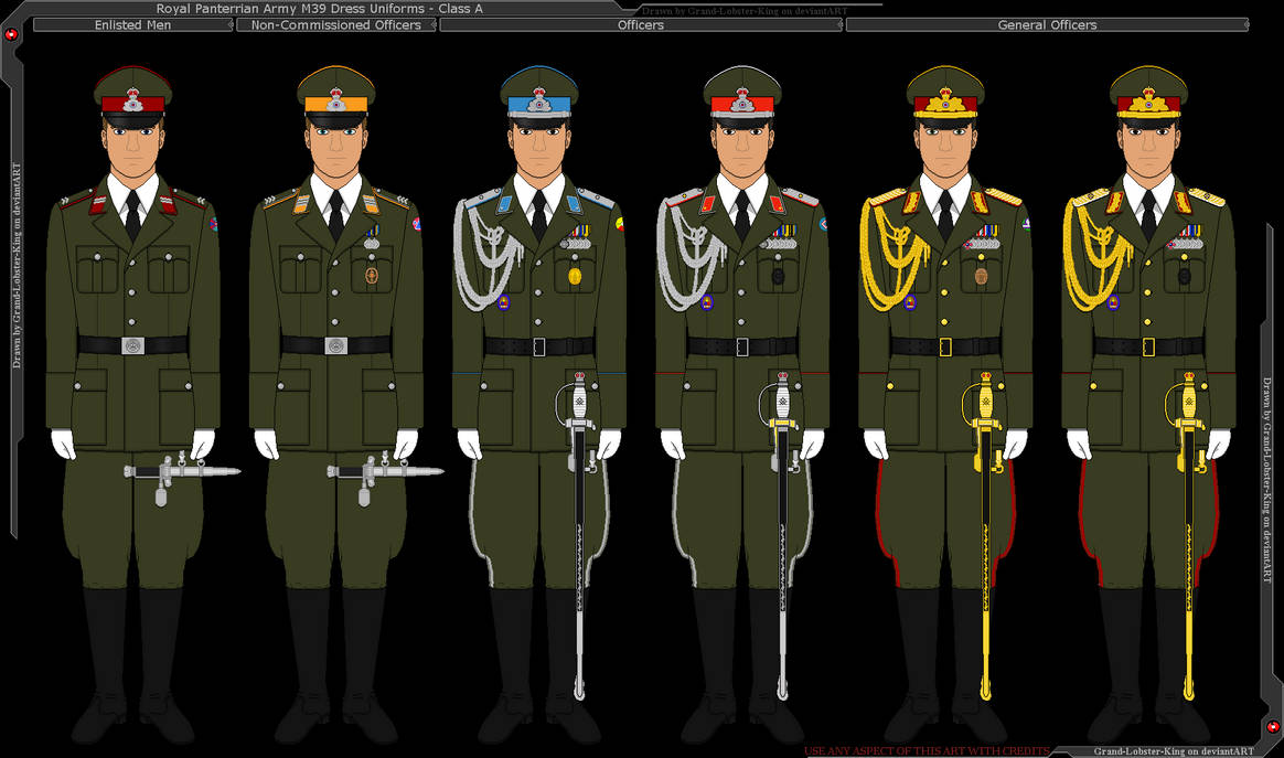 Military Uniform Variants Click To Open Chart By Grand Lobster King On Deviantart