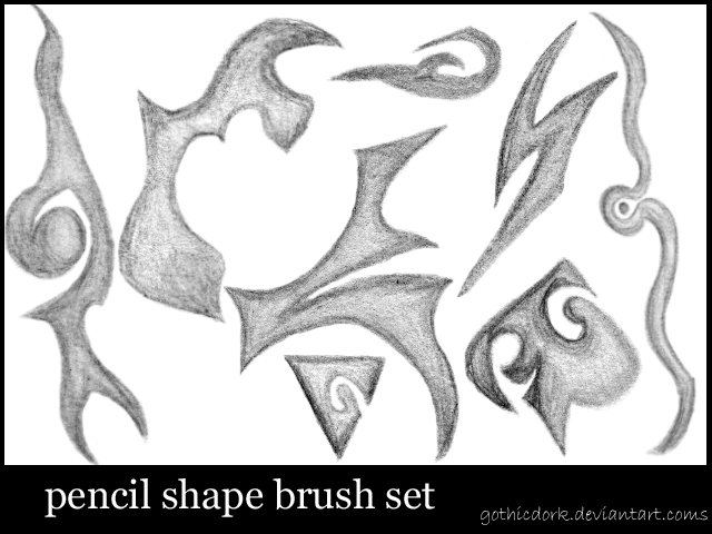 Pencil Shapes Brush Set