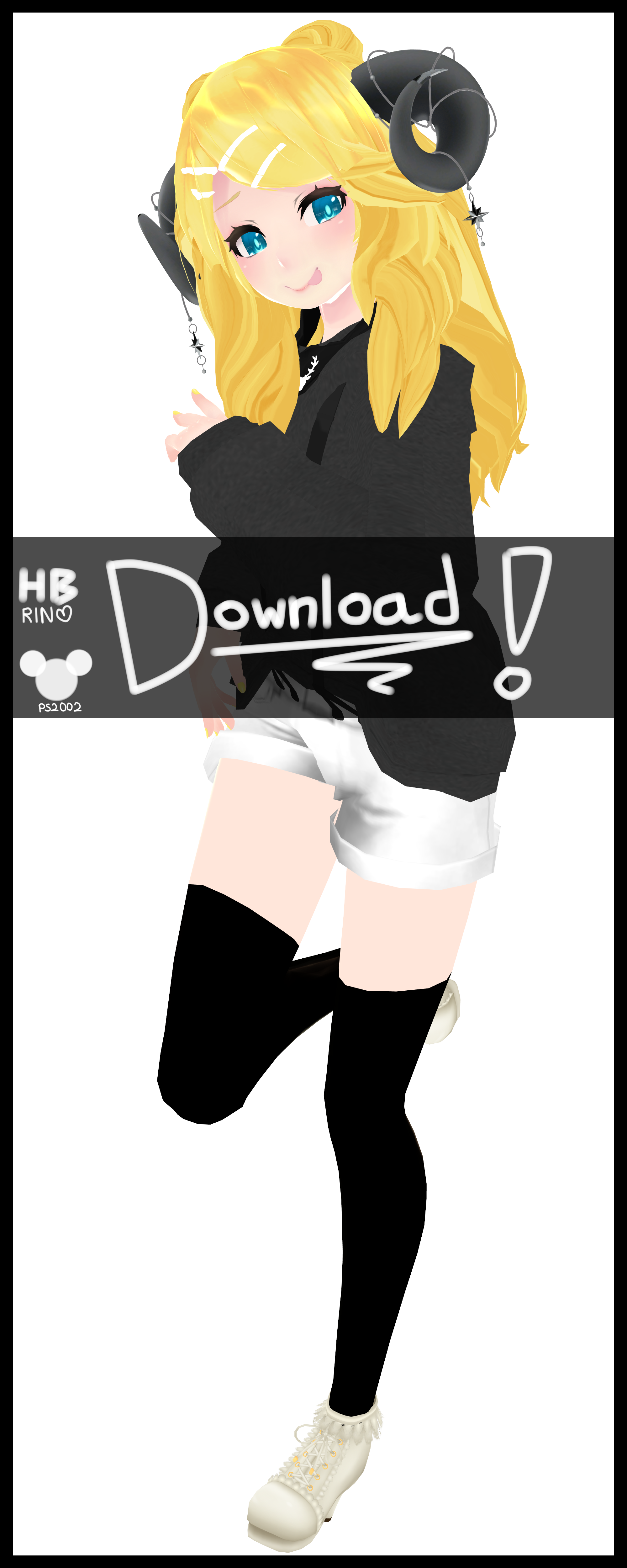 .: MMD - Kagamine Rin - HipsterBlack DOWNLOAD. by PS-2002 on DeviantArt