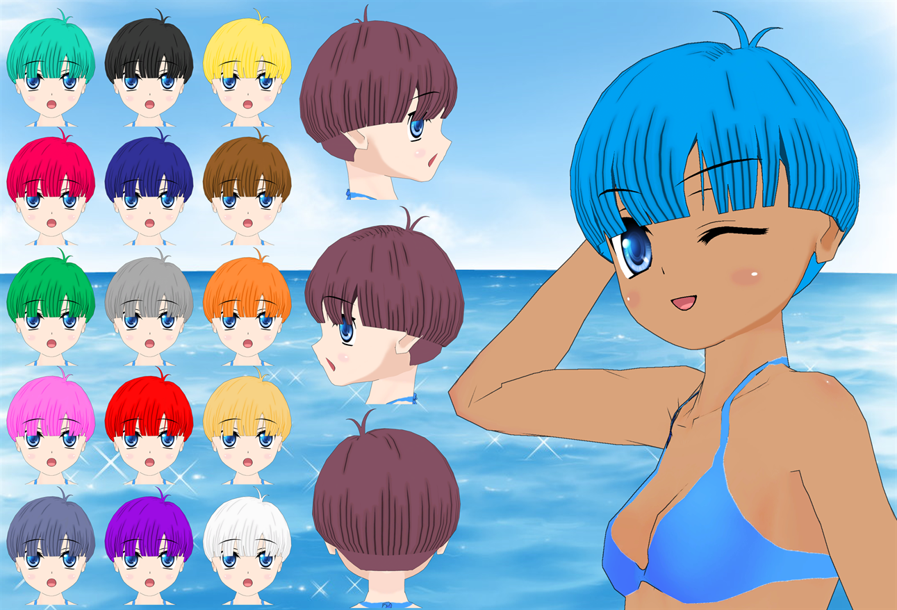 Bulma Bowlcut Hair pack by Daiger1975 on DeviantArt