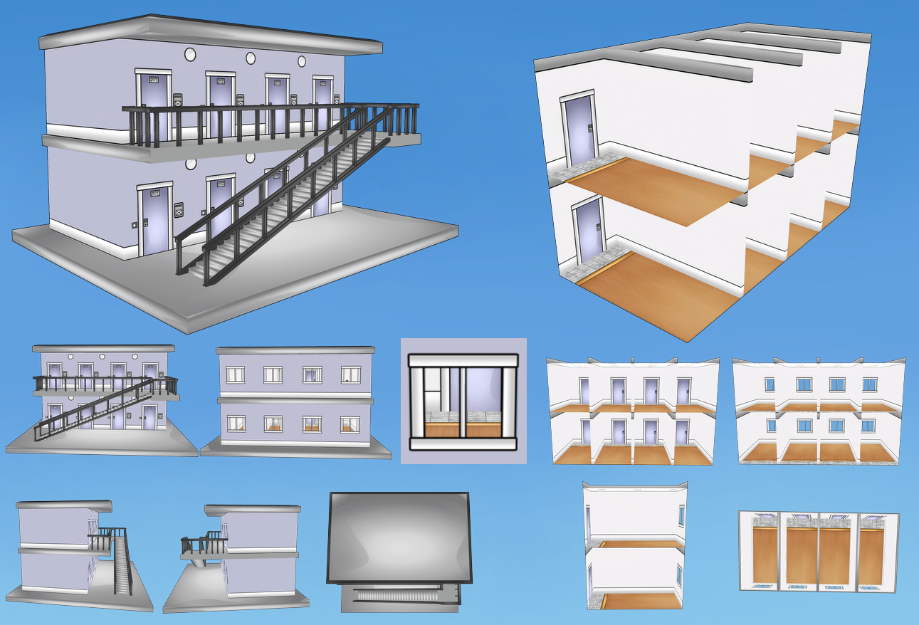 Students Apartments Building 3D Stage pack by Daiger1975 on DeviantArt