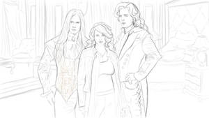 Anita, Asher, Jean-Claude concept sketch