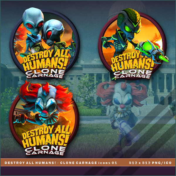 Destroy All Humans Clone Carnage Icons By Brokennoah On Deviantart
