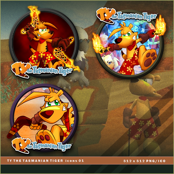 Ty The Tasmanian Tiger Heat Dennis House TY The Tasmanian Tiger icons by BrokenNoah on DeviantArt