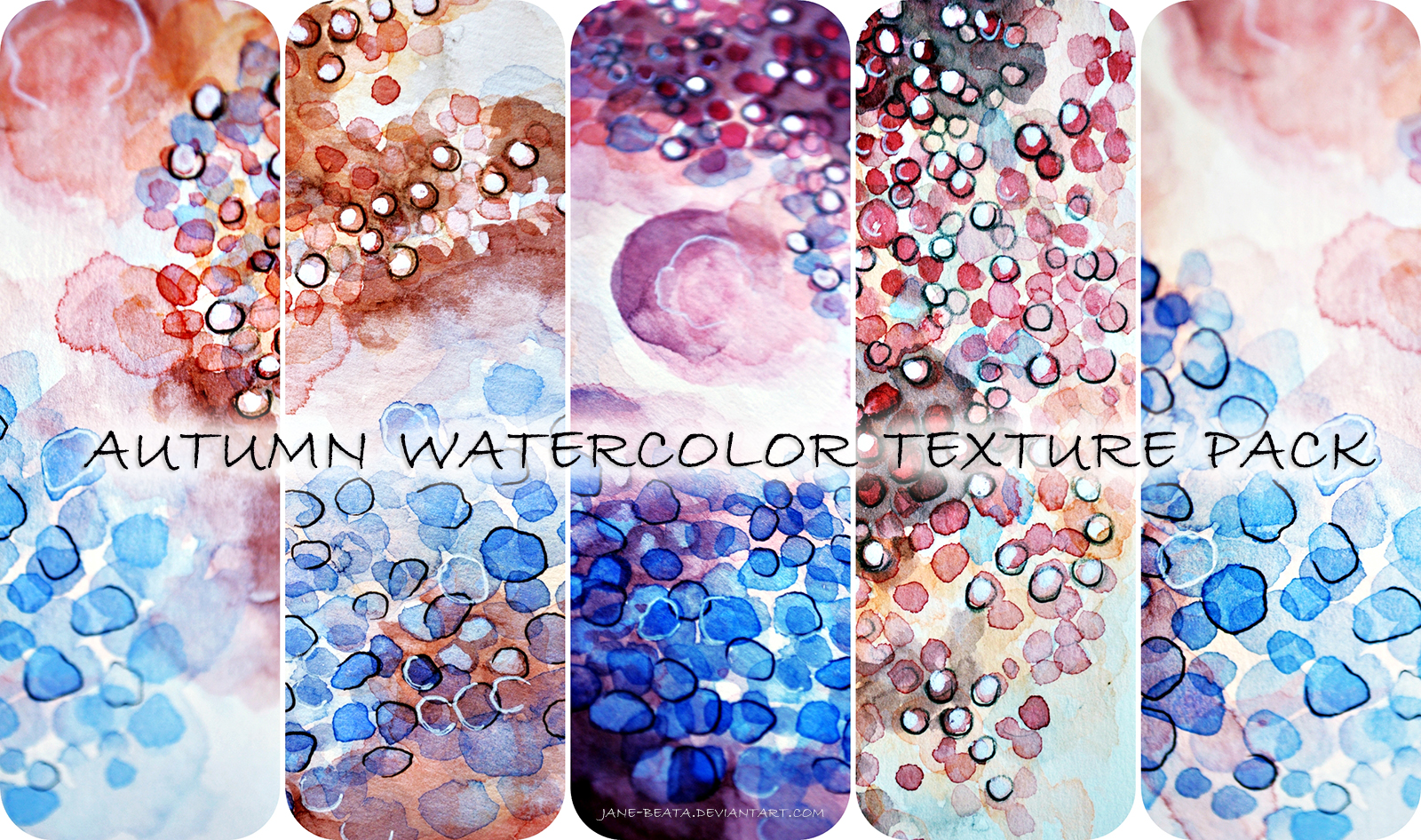 Autumn watercolor texture pack