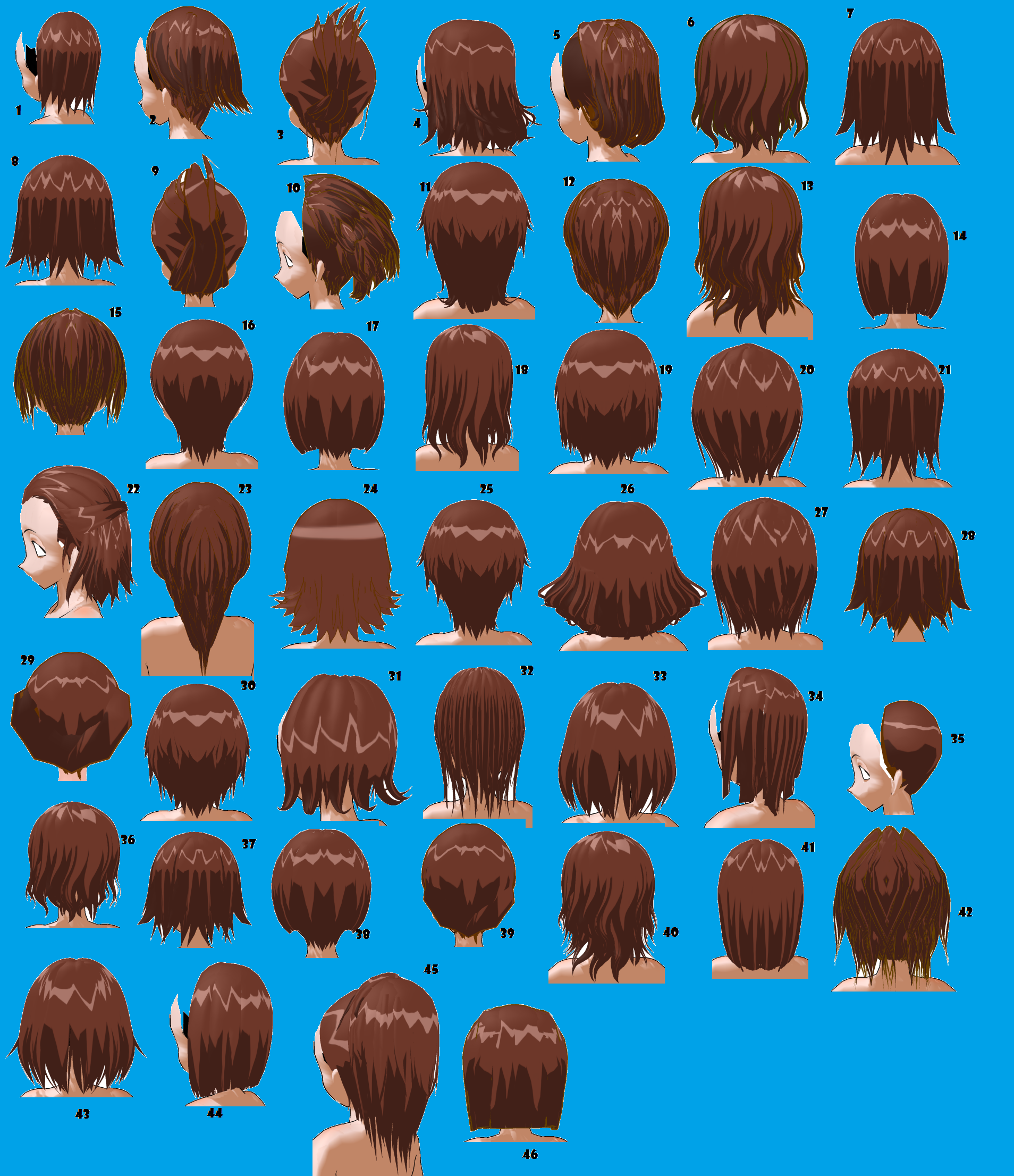 Female Anime Hairstyle Collection | 3D model