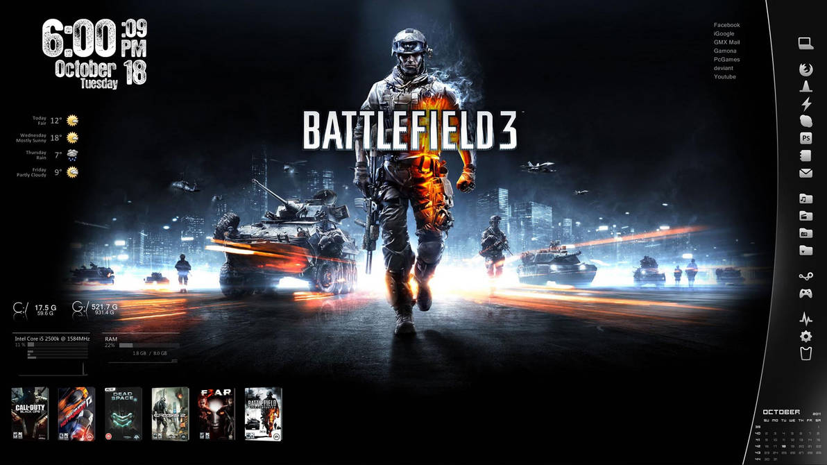 Battlefield 3 - Rainmeter by AikoTakashi