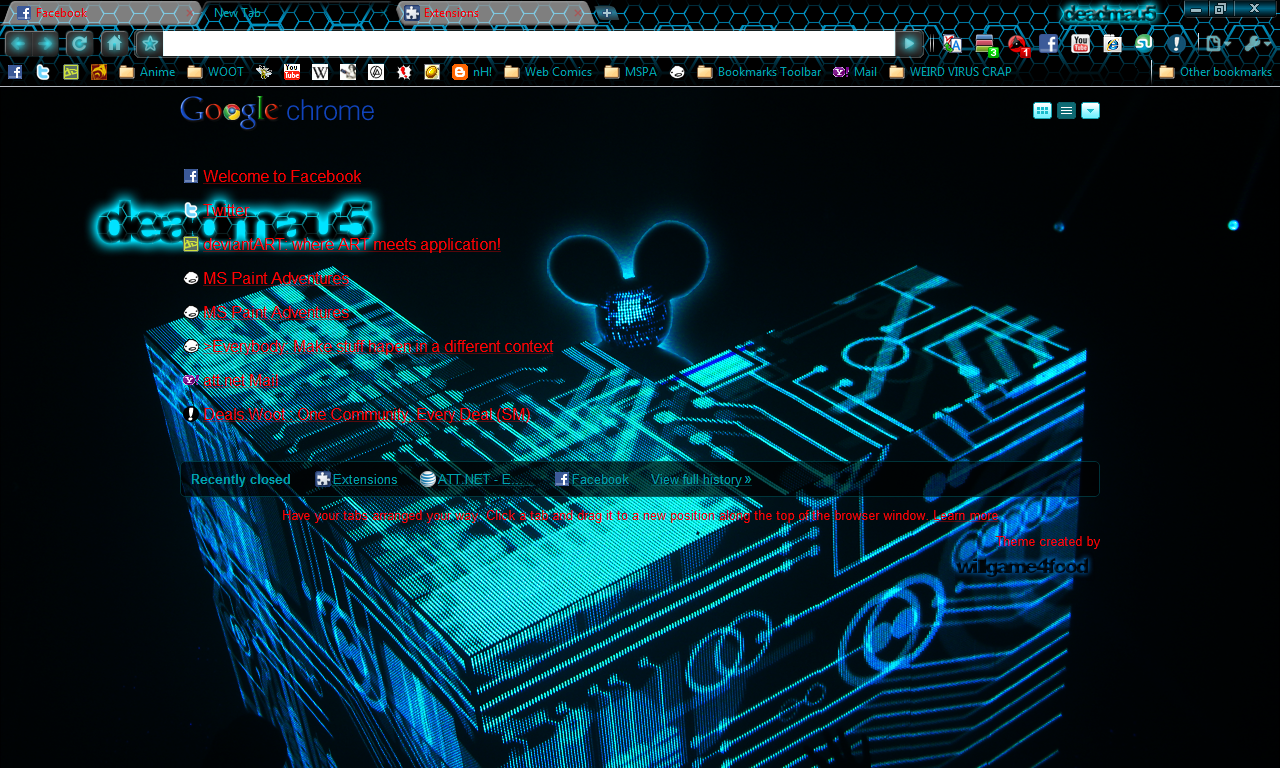 Deadmau5 Chrome Theme 1280