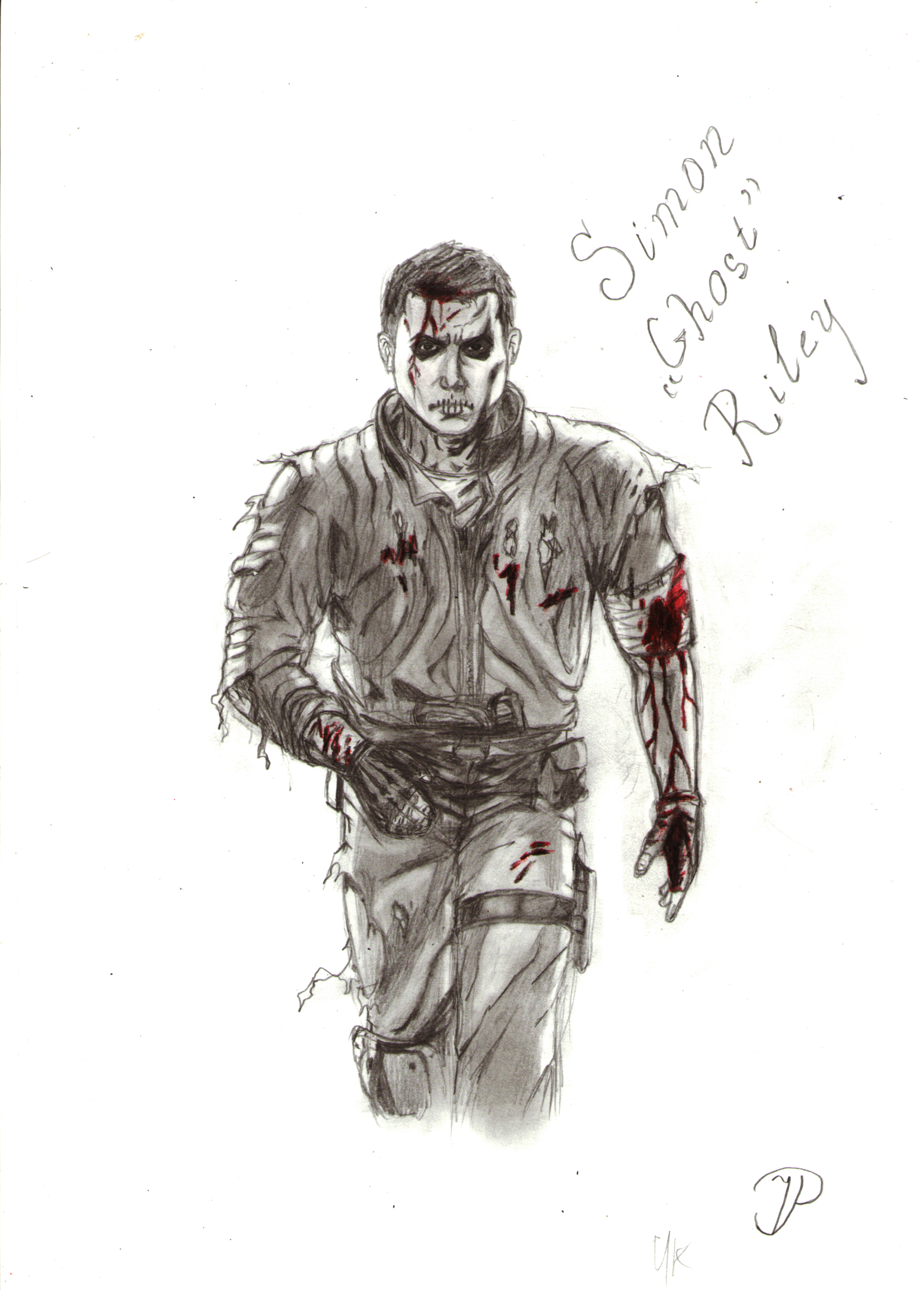 Simon Ghost Riley unmasked  Call of duty ghosts, Cool paintings