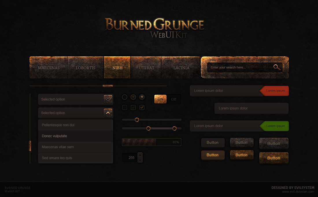 Burned Grunge Web UI KIT