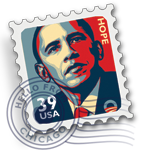 BARACK OBAMA STAMP MAIL ICON