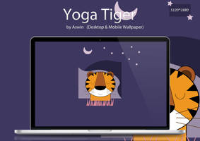 Yoga Tiger Vector Wallpaper
