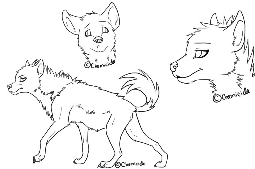 :Free Hyena Line-Art: by NightmareAdoptables on DeviantArt