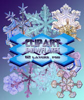 Clipart Snowflakes on 12 layers