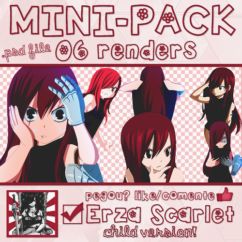 Mini-Pack Erza Scarlet [Renders] by ertear on DeviantArt