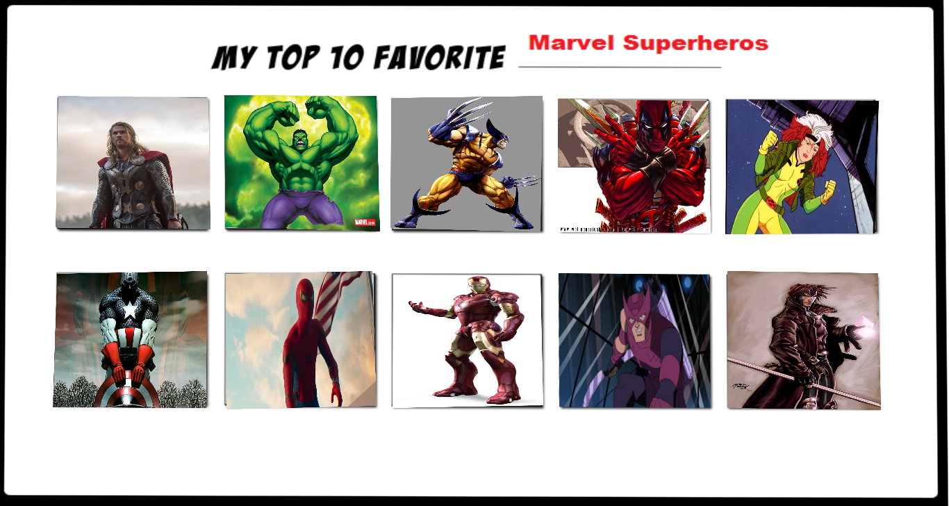 My top 10 favorite Marvel Heros. by torygreen on DeviantArt