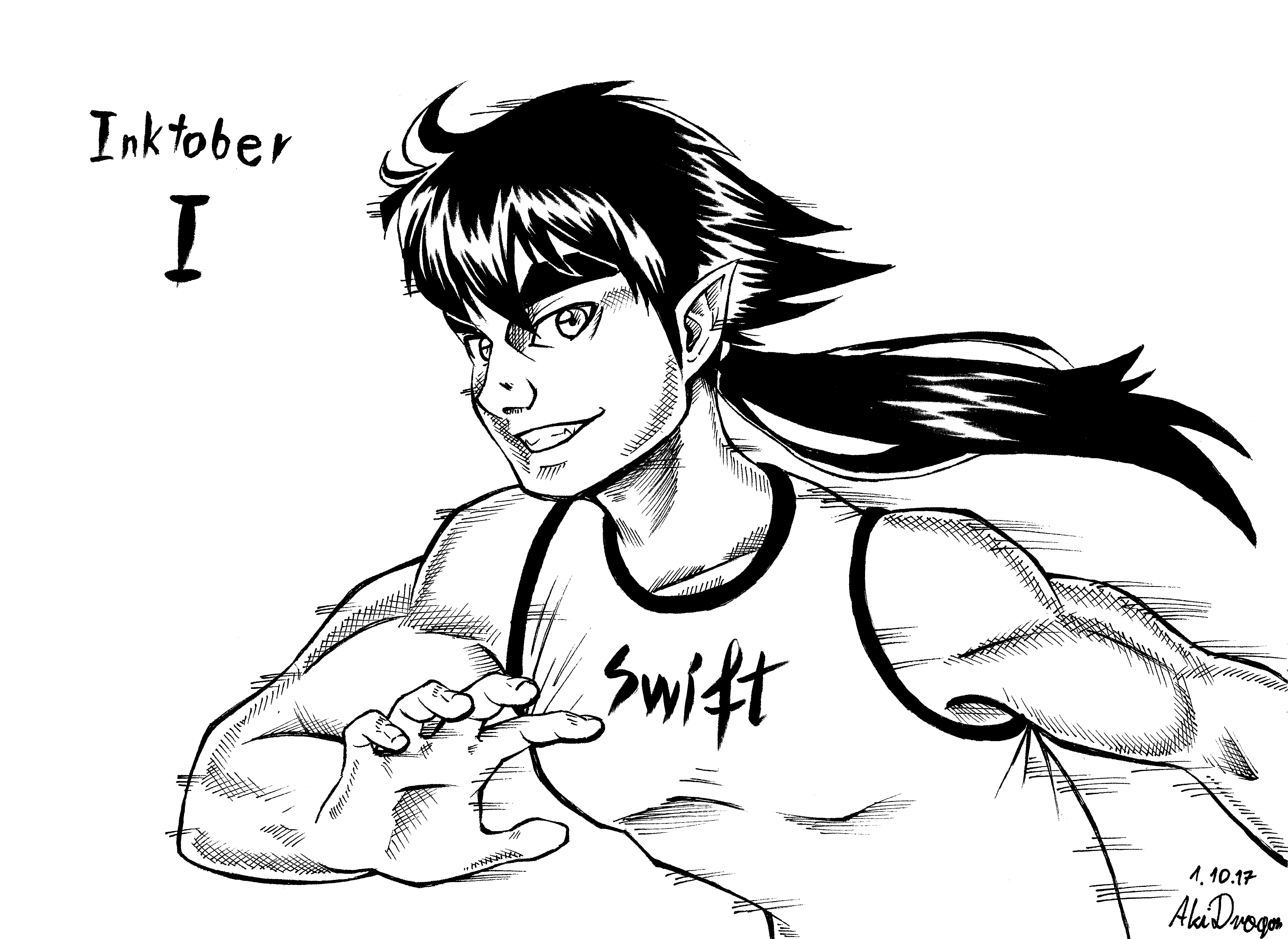 Inktober Day 1 by AkiDragonManga on DeviantArt