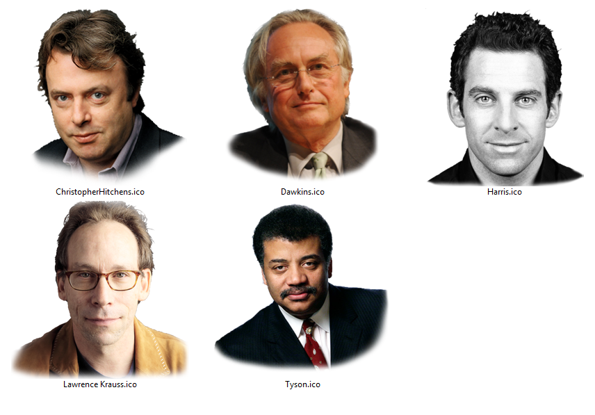 Windows Icons Atheists Dawkins Harris Hitchens NDT