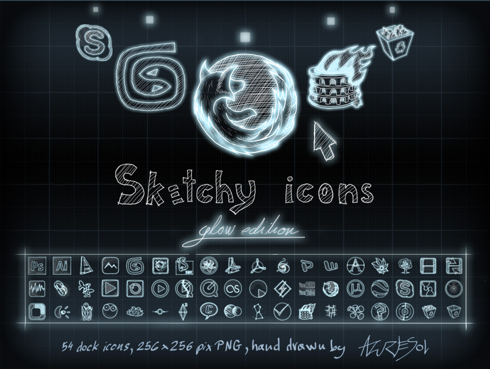 Sketcy Icons Glow edition