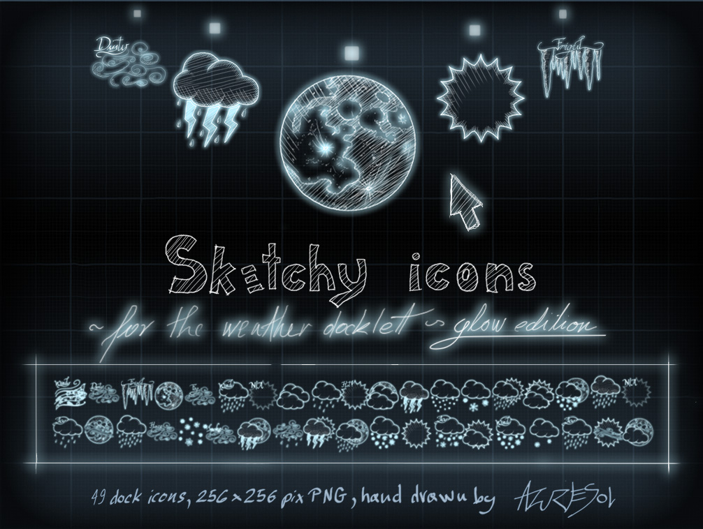 Sketcy Weather Icons Glow ed.