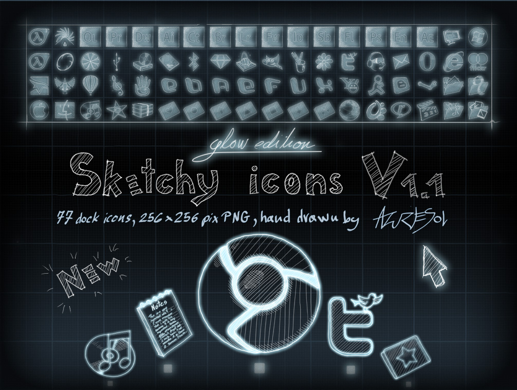 Sketcy Icons Glow ed. v 1.1