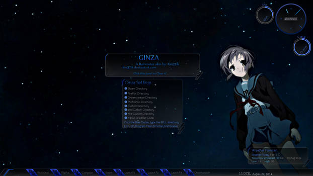 Ginza 1.03 Rainmeter Skin Update by kin37ik, visual art