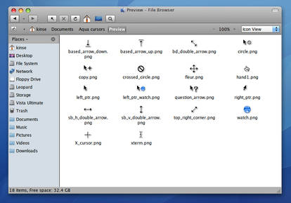 Mac OSX Aqua Cursors for Linux