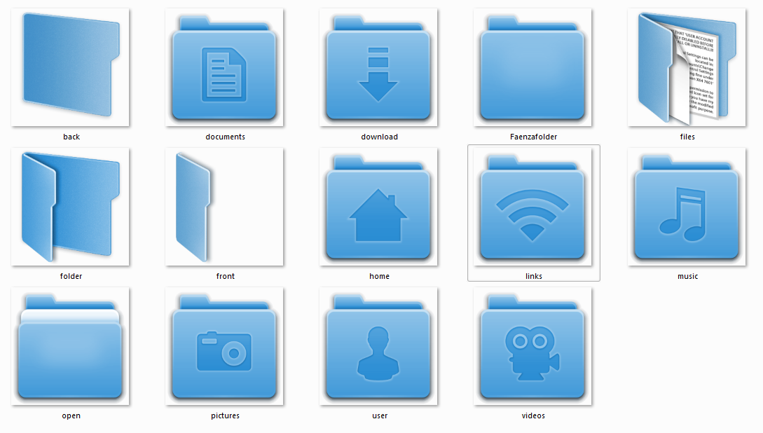 Blue Faenza Folders  for Windows 7