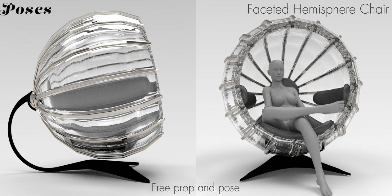 Faceted Hemisphere Chair Freebie by Poses17