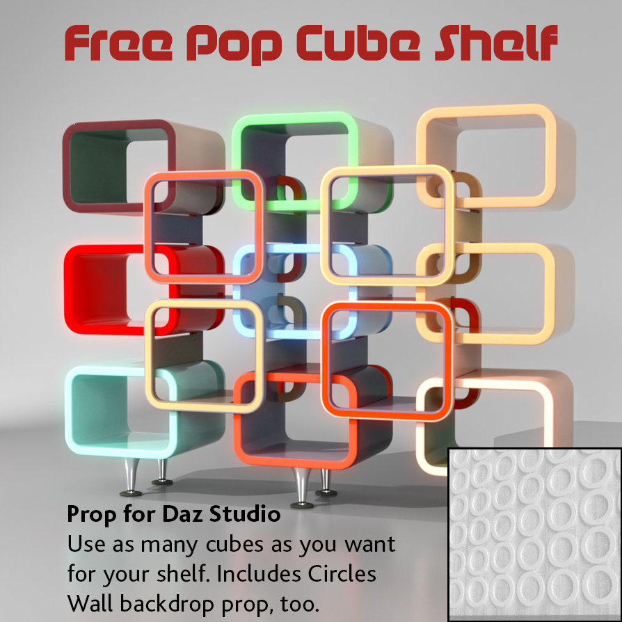 Free Pop Cube Shelf Prop by Poses17