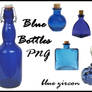 Blue Bottles PNG Stock