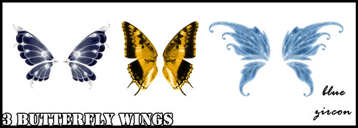 3 Butterfy Wings PNG