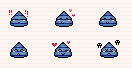 6x Blue Emoticon Set