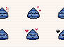 6x Blue Emoticon Set