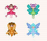 4x Fairies based of 4 Seasons Pixel Set