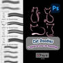 4x Cat Doodles Brushes for Photoshop and Gimp