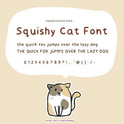Squishy Cat Typeface Font, Cute Handwritten Font
