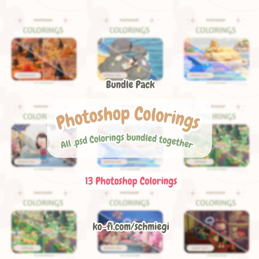 Photoshop Colorings Bundle (13 Colorings) by Alicante-Design on DeviantArt