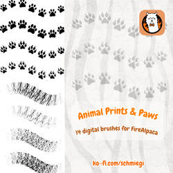Animal Prints + Paw Print Brushes | Fire Alpaca