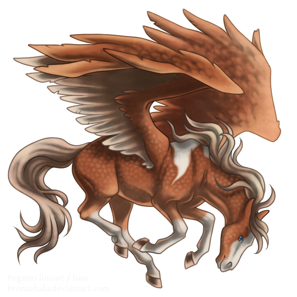 Free lineart: Pegasus by BronzeHalo
