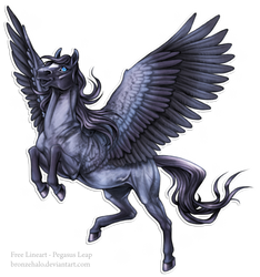 Free lineart: Pegasus Leap