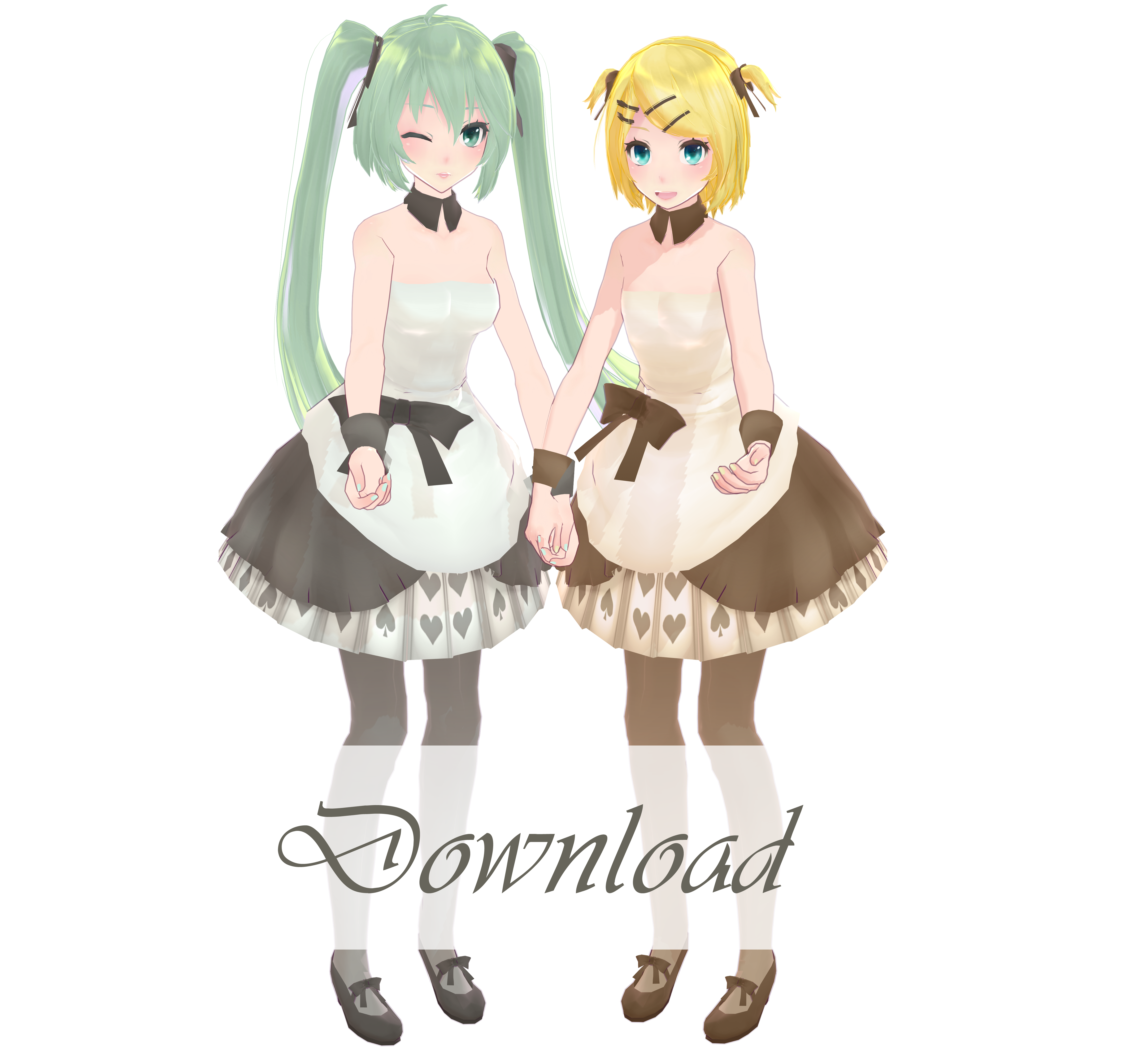TDA Rin and Miku - Caramel of card DOWNLOAD [MMD] by Yuu2002 on DeviantArt
