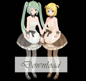 TDA Rin and Miku - Caramel of card DOWNLOAD [MMD]